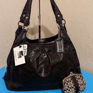 Coach Madison Mia Leather Hobo Shoulderbag Satchel Carryall w/Kisslock Wallet